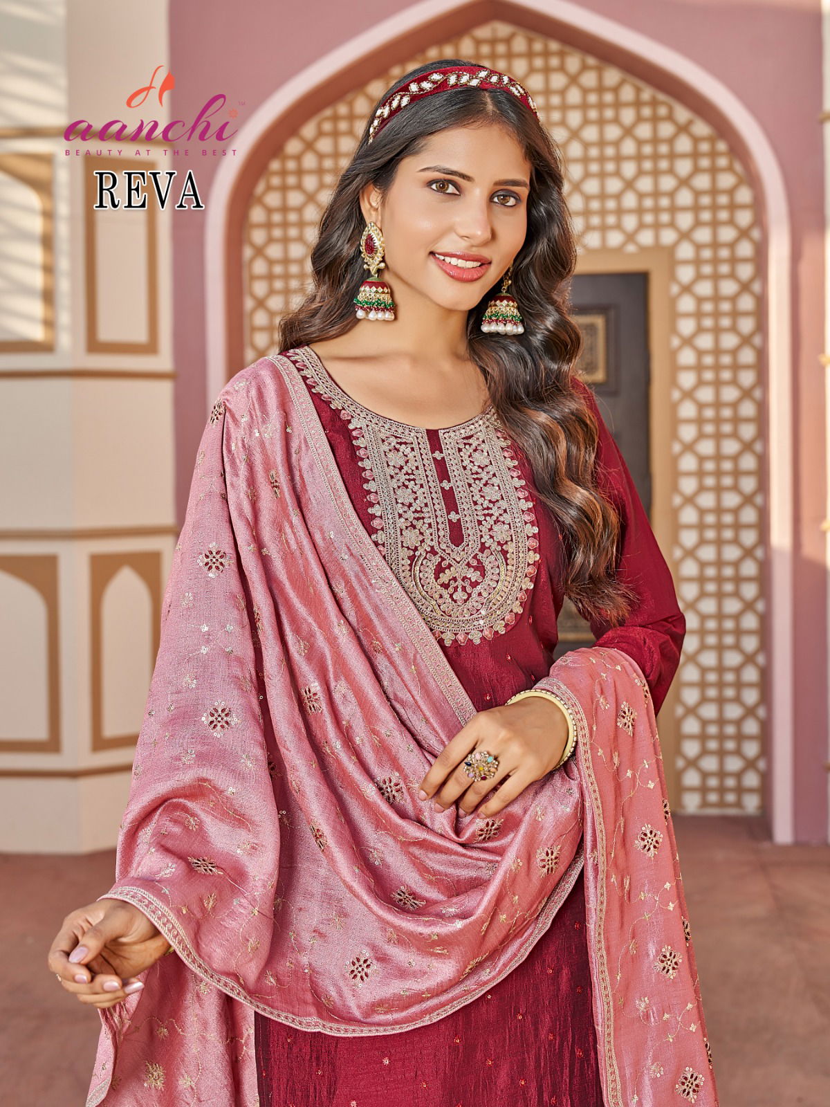 Reva By Aanchi Vichitra Silk Kurti With Bottom Dupatta Suppliers In India
